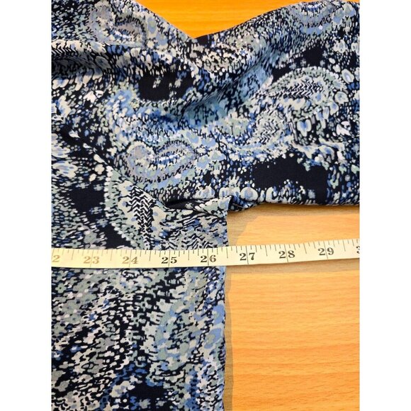 Joie Peasant Blouse Sz XL Paisley Blue Flowy Ruffle Pintucked Boho Artsy Flowy - Picture 4 of 15